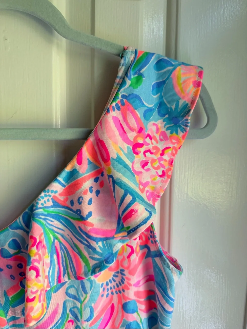 Lily Pulitzer Vibrant Tropical Ruffle Sundress - Pink & Blue Floral - Picture 5 of 6